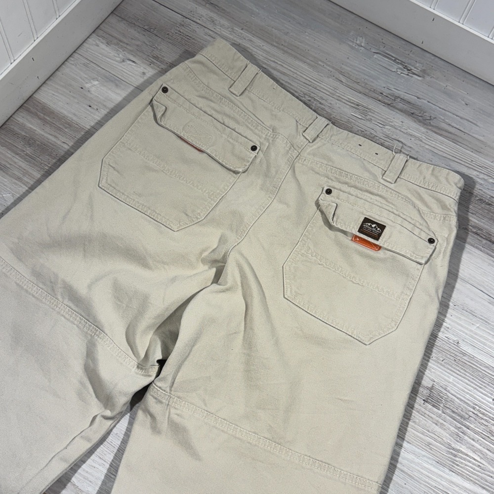 Eddie Bauer Ranger Double Knee Pants Mens 36x30 Beige Duck Canvas Hiking Camp